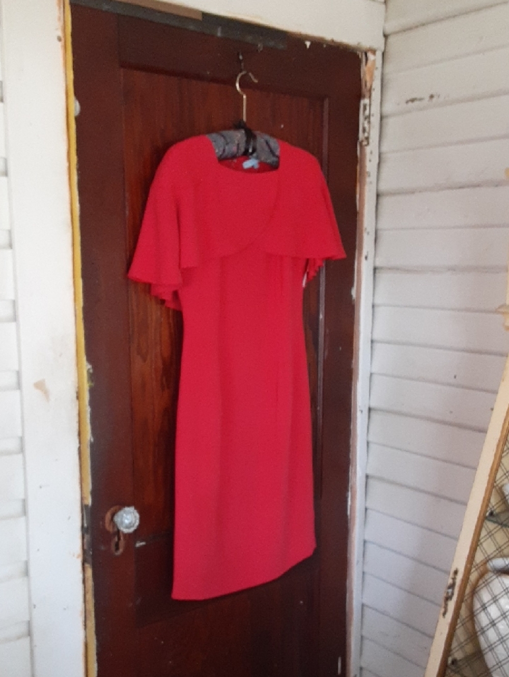 ANTONIO MELANI Red Capelet Midi Dress